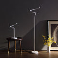 19 Inch Led Matte White Curvilinear S Curve Spiral Tube Led Table Lamp Matte White Metal