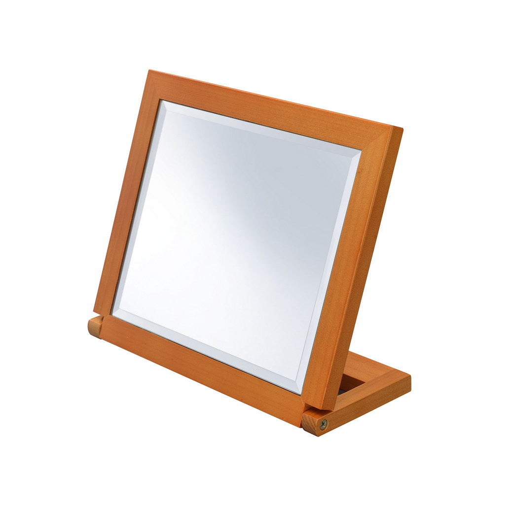 8" Tall Polyresin Adjustable Make Up Mirror, Walnut Finish Multicolor Wood