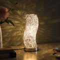 12 Inch Artemis Exposed Aluminum Wired Curve Table Lamp Silver Metal