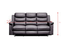 Reclining Sofa With Middle Console Slipcover, Stretch 3 Seat Reclining Sofa Covers Black, 3 Seat Recliner Cover With Console Black Faux Leather Black Pu