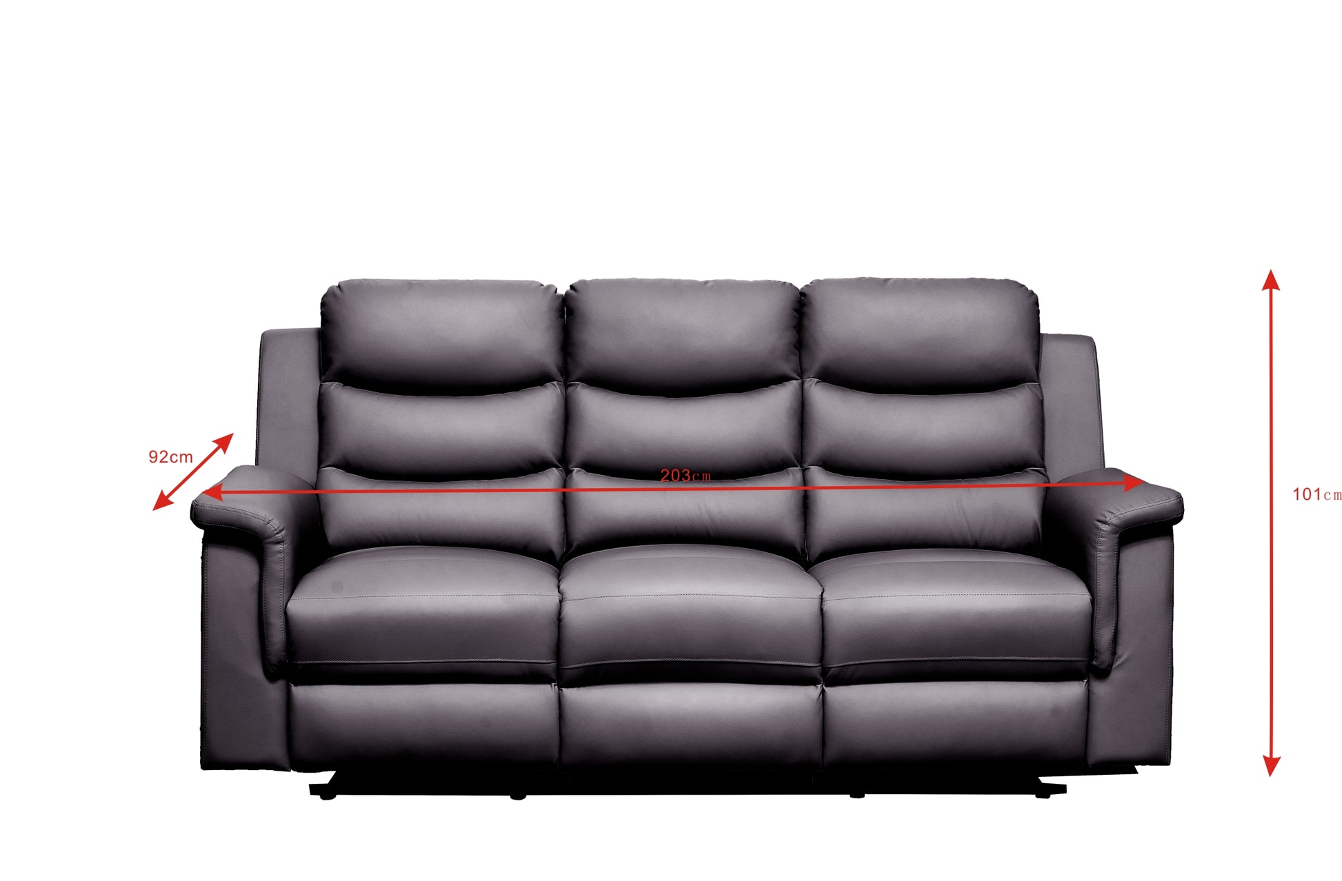 Reclining Sofa With Middle Console Slipcover, Stretch 3 Seat Reclining Sofa Covers Black, 3 Seat Recliner Cover With Console Black Faux Leather Black Pu