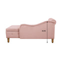 Pink Chaise Lounge Indoor,Velvet Lounge Chair For Bedroom With Storage & Pillow,Modern Upholstered Rolled Arm Chase Lounge For Sleeping With Trim For Living Room Bedroom Office Pink Velvet