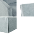 Skirted Swivel Chair Light Blue Polyester