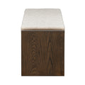 Accent Bench With Lower Shelf Brown Polyester