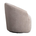 Upholstered 360 Degree Swivel Chair Beige Polyester