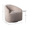 Upholstered 360 Degree Swivel Chair Beige Polyester