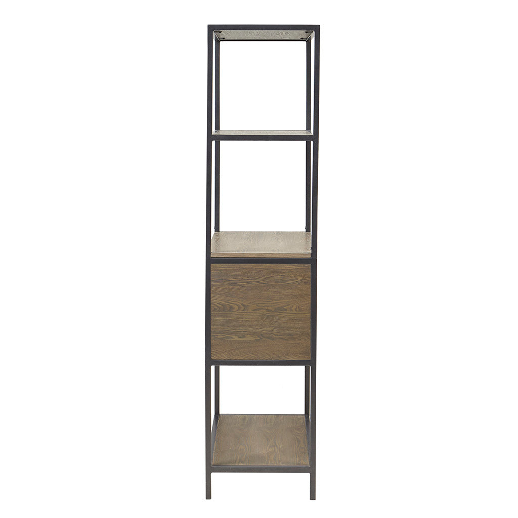 3 Shelf Bookcase With Storage Cabinet Grey Wood