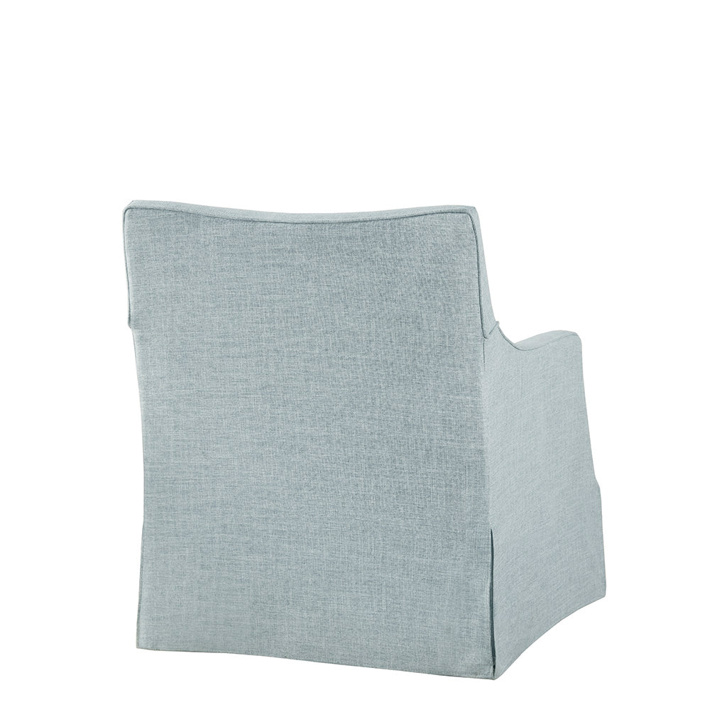 Skirted Swivel Chair Light Blue Polyester