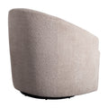 Upholstered 360 Degree Swivel Chair Beige Polyester