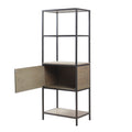 3 Shelf Bookcase With Storage Cabinet Grey Wood
