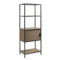 3 Shelf Bookcase With Storage Cabinet Grey Wood