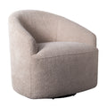 Upholstered 360 Degree Swivel Chair Beige Polyester