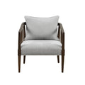 Spindle Accent Armchair With Removable Back Pillow Light Grey Polyester