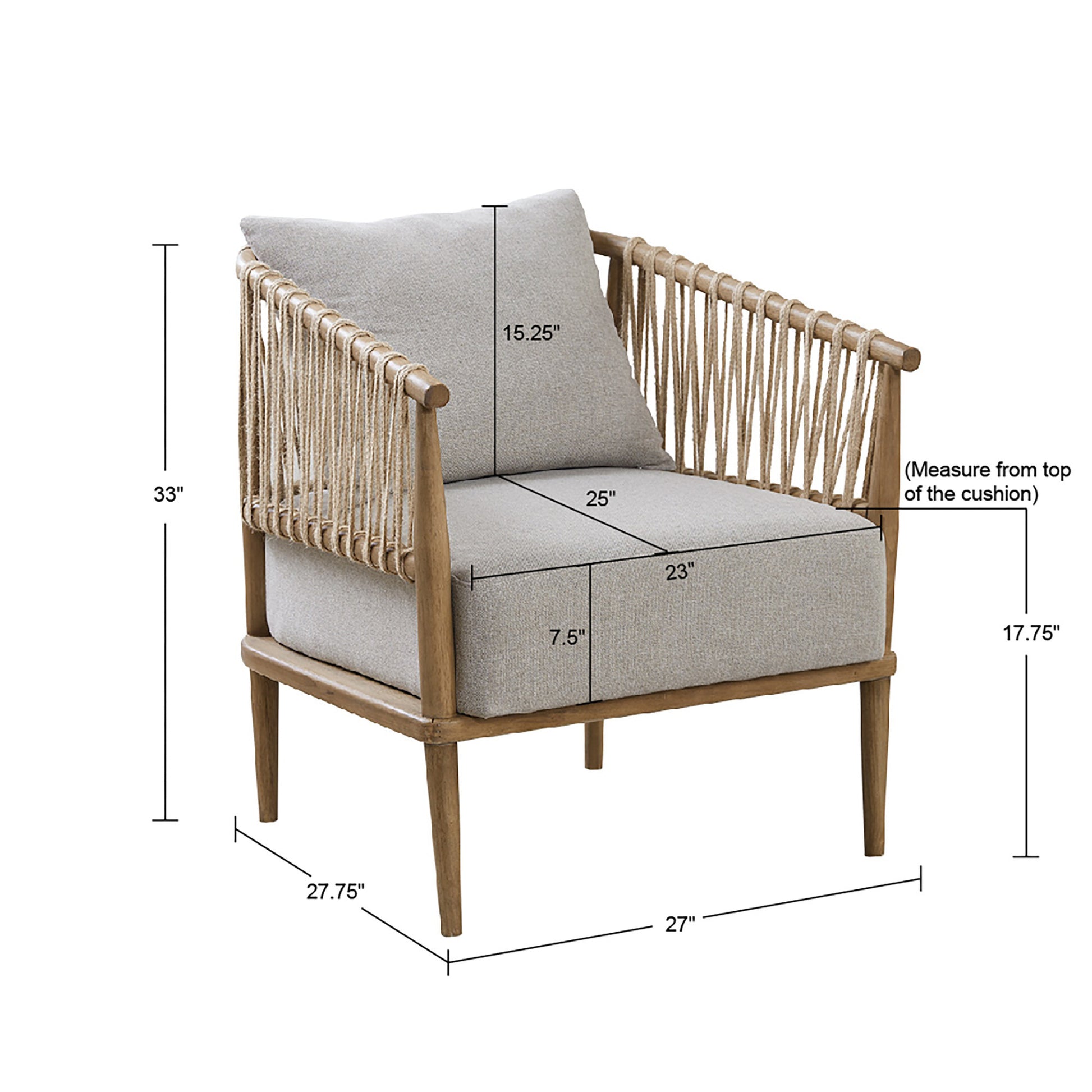 Accent Arm Chair Natural Wood