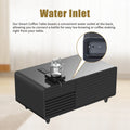 Modern Smart Coffee Table With Built In Fridge, Wireless Charging, Power Socket, Usb Interface, Outlet Protection, Mechanical Temperature Control And Ice Water Interface, Black Black Primary Living Space Luxury,Modern Rectangular Coffee & End Tables Abs