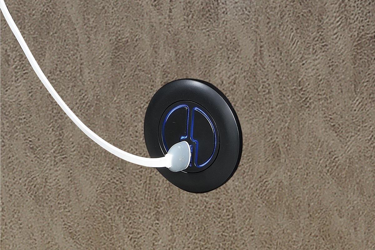 Power Recliner In Stone Gray Leather