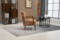 Coolmore Wood Frame Armchair, Modern Accent Chair Lounge Chair For Living Room Coffee Microsuede