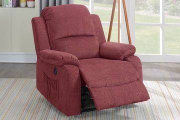 Power Recliner In Paprika Red Red Velvet
