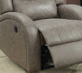 Power Recliner In Stone Gray Leather