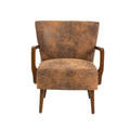 Coolmore Wood Frame Armchair, Modern Accent Chair Lounge Chair For Living Room Coffee Microsuede