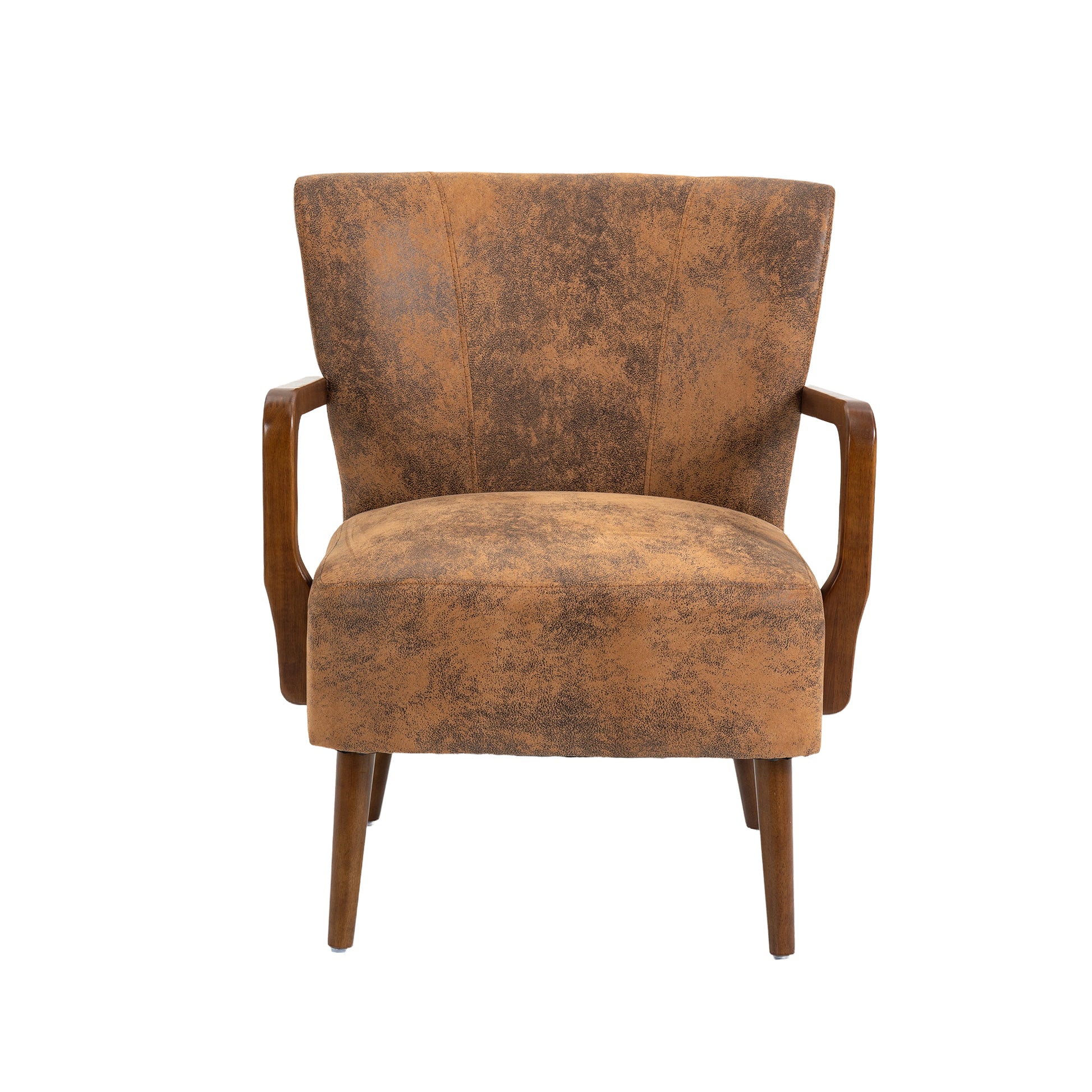 Coolmore Wood Frame Armchair, Modern Accent Chair Lounge Chair For Living Room Coffee Microsuede