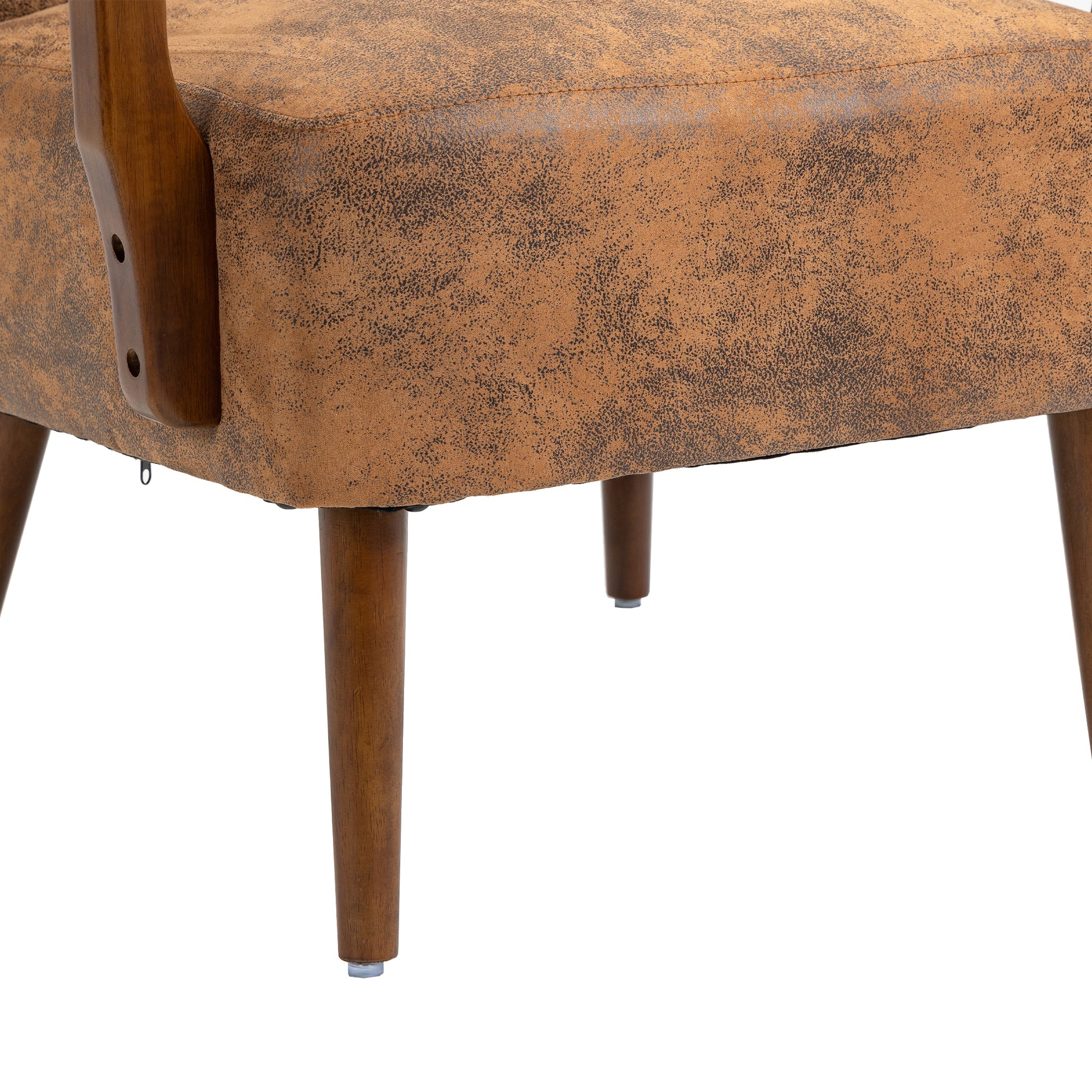Coolmore Wood Frame Armchair, Modern Accent Chair Lounge Chair For Living Room Coffee Microsuede