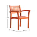 Caladesi Reddish Brown Wood Coastal Stackable Patio Armchair Set Of 2 Natural Wood Wood Eucalyptus