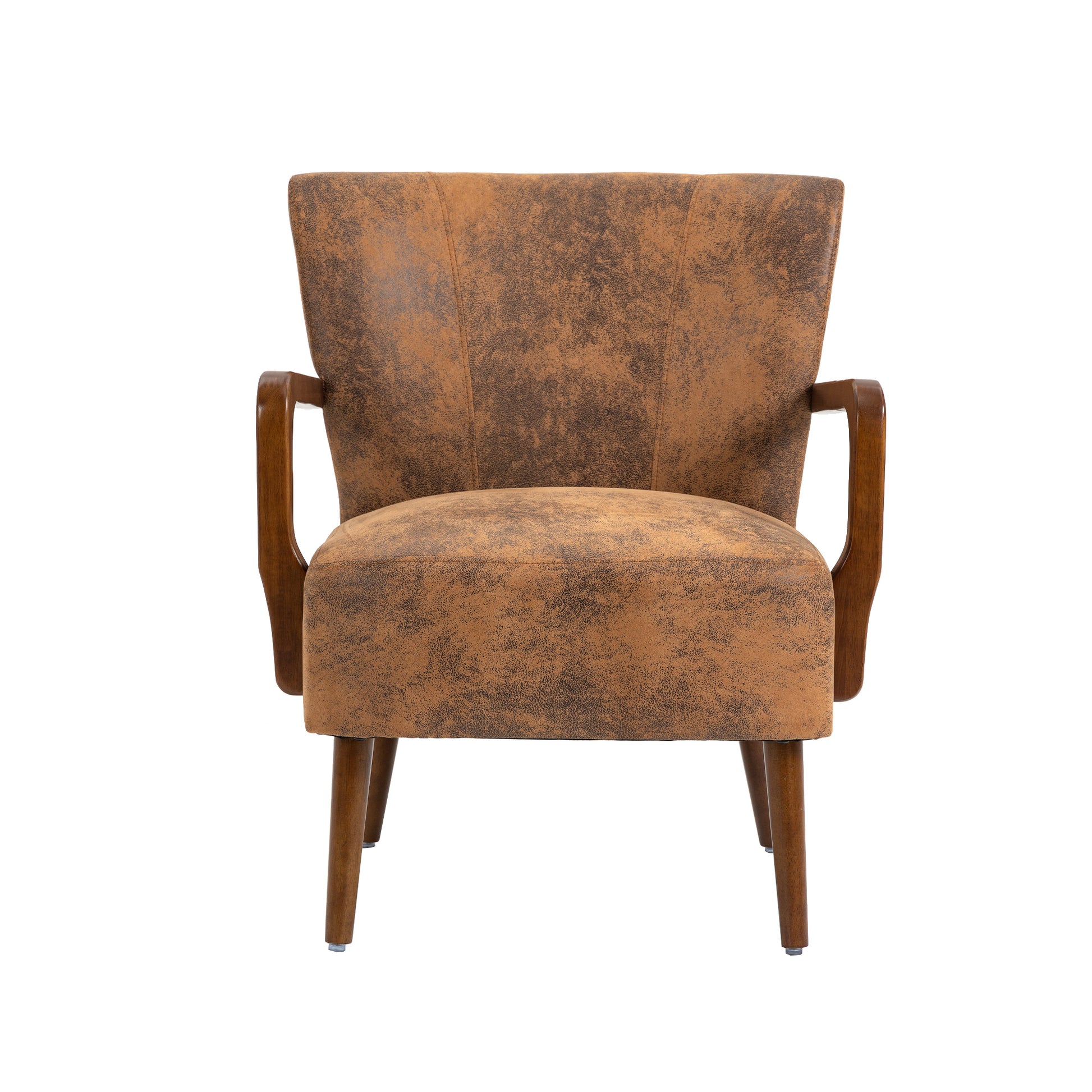 Coolmore Wood Frame Armchair, Modern Accent Chair Lounge Chair For Living Room Coffee Microsuede