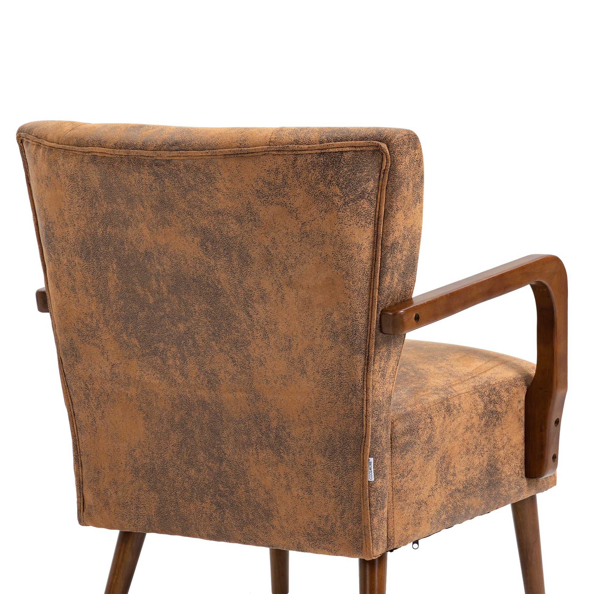 Coolmore Wood Frame Armchair, Modern Accent Chair Lounge Chair For Living Room Coffee Microsuede