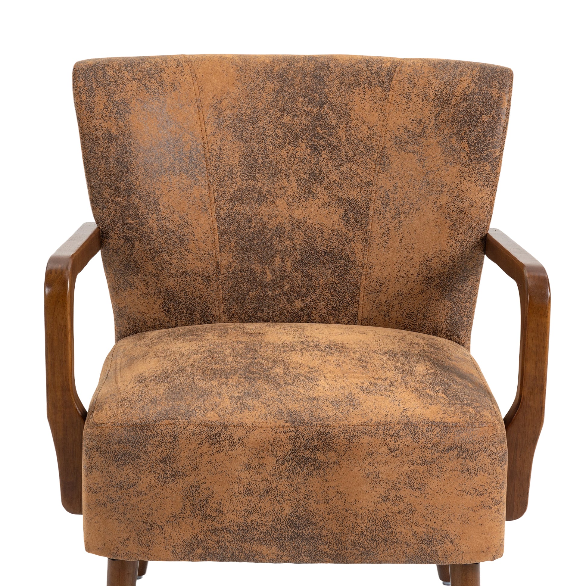 Coolmore Wood Frame Armchair, Modern Accent Chair Lounge Chair For Living Room Coffee Microsuede