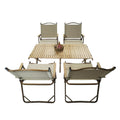 Multi Function Foldable And Portable Dining Set, 1 Dining Table & 4 Folding Chairs, Indoor And Outdoor Universal ,Natural Natural Wood