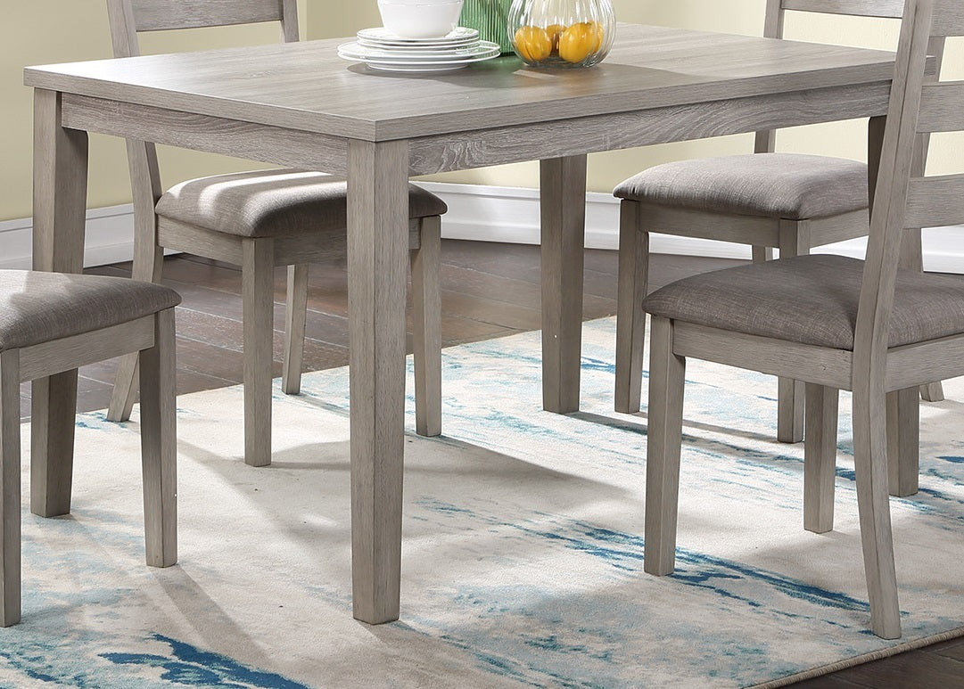 Classic Stylish Natural Finish 5Pc Dining Set Kitchen Dinette Wooden Top Table And Chairs Cushions Seats Ladder Back Chair Dining Room Gray Wood Dining Room Rectangular Dining Table With Chair Upholstered Chair Wood Natural Ladder Back Seats 4 48 Inches