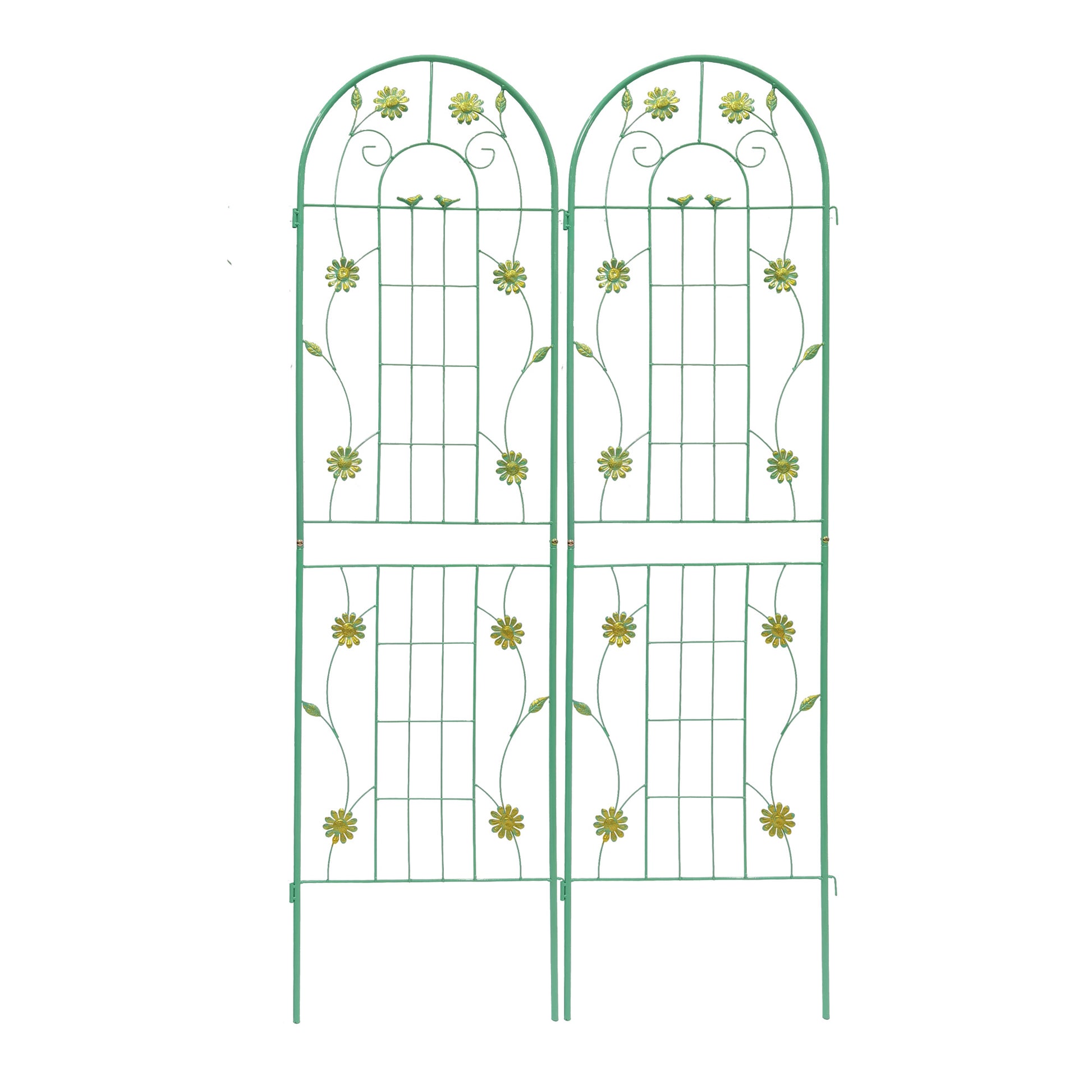 2 Pack Metal Garden Trellis 71" X 19.7" Rustproof Trellis For Climbing Plants Outdoor Flower Support Green Green Iron