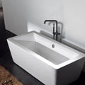 Freestanding Bathtub Faucet With Hand Shower One Matt Black Floor Mounted Bathroom Lever Handles 2 Hole Faucets Metal Manual