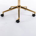 Office Chair,Artificial Rabbit Hair Home Office Chair With Golden Metal Base,Adjustable Desk Chair Swivel Office Chair,Vanity Chair Beige Beige Bedroom Foam Velvet