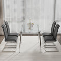 Glass Dining Table, Dining Chair Set, 4 Grey Dining Chairs, And 1 Dining Table. Table Size 51