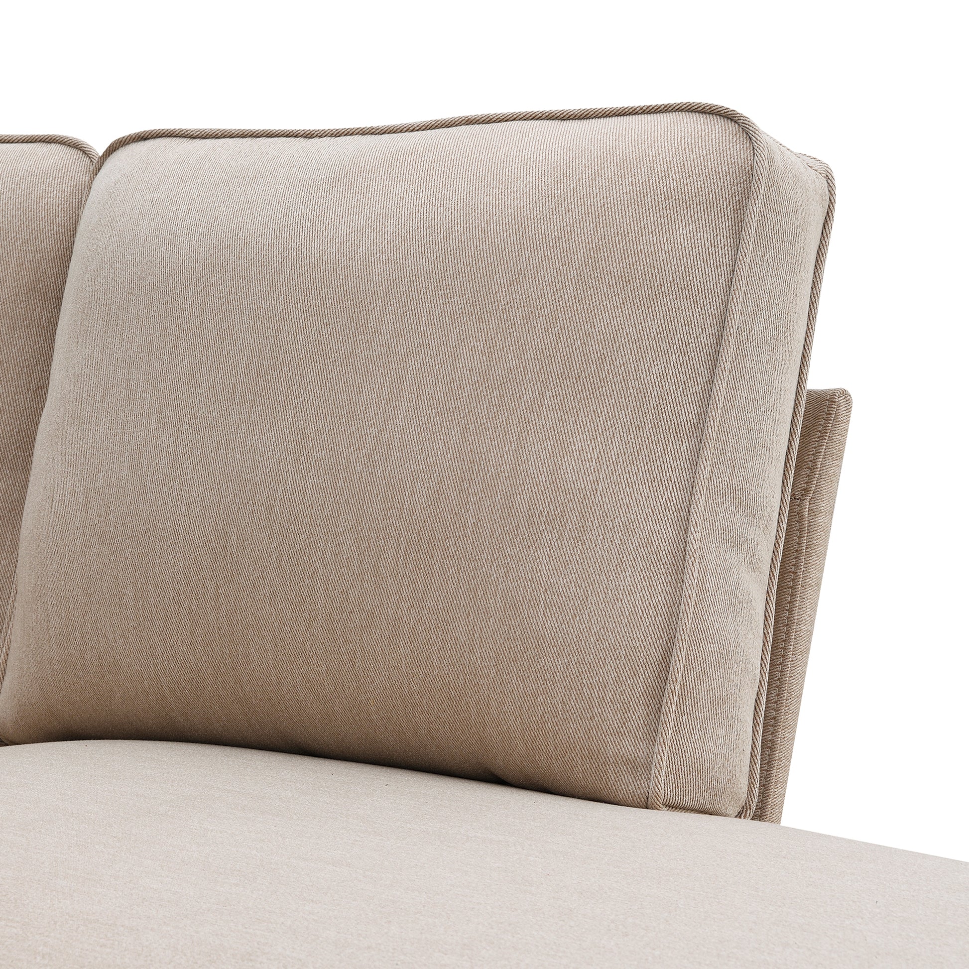 104.3*78.7" Modern L Shaped Sectional Sofa,7 Seat Linen Fabric Couch Set With Chaise Lounge And Convertible Ottoman For Living Room,Apartment,Office,3 Colors Khaki Fabric