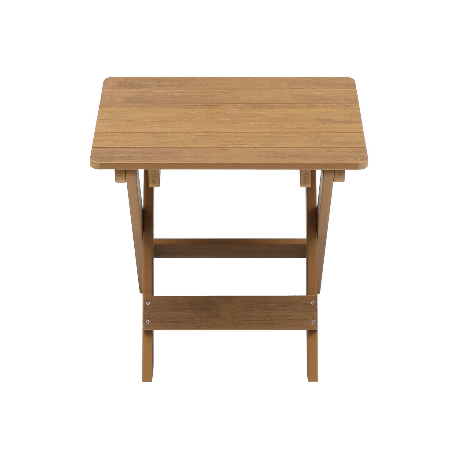 Hips Material Outdoor Bistro Set Foldable Small Table And Chair Set With 2 Chairs And Rectangular Table, Teak Teak Hdpe