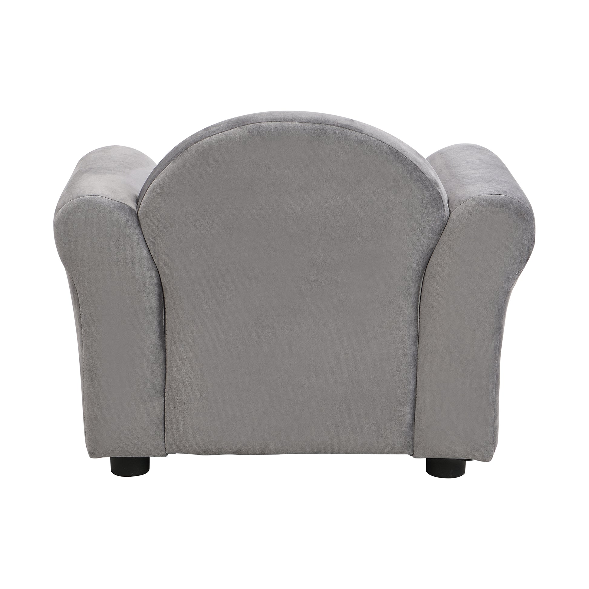 Kids Chair, Kids Upholstered Couch With Ottoman Dark Gray Velvet
