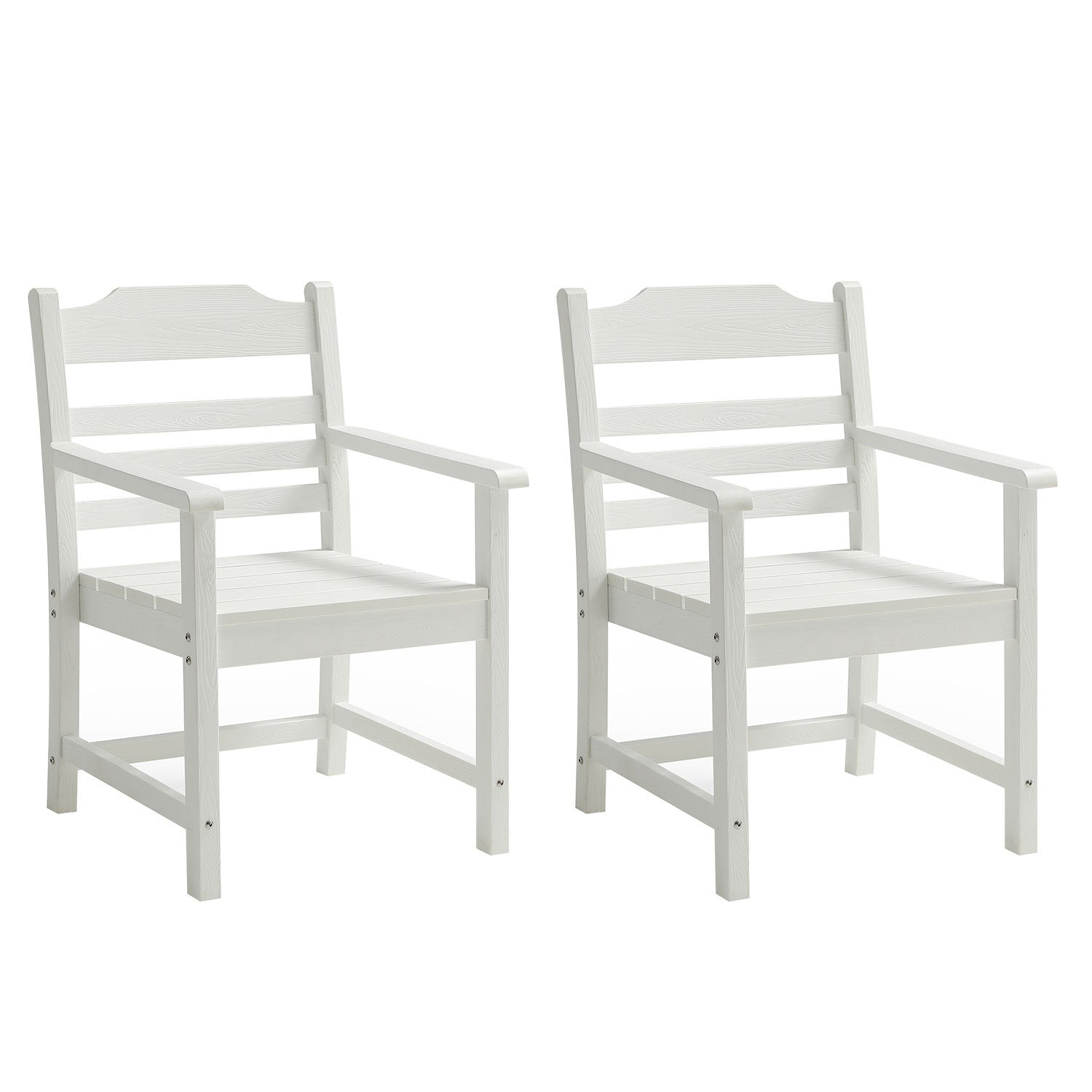 Hips Patio Furniture Dining Chair And Table, 5 Pieces 4 Dining Chairs 1 Dining Table Backyard Conversation Garden Poolside Balcony White White Hdpe