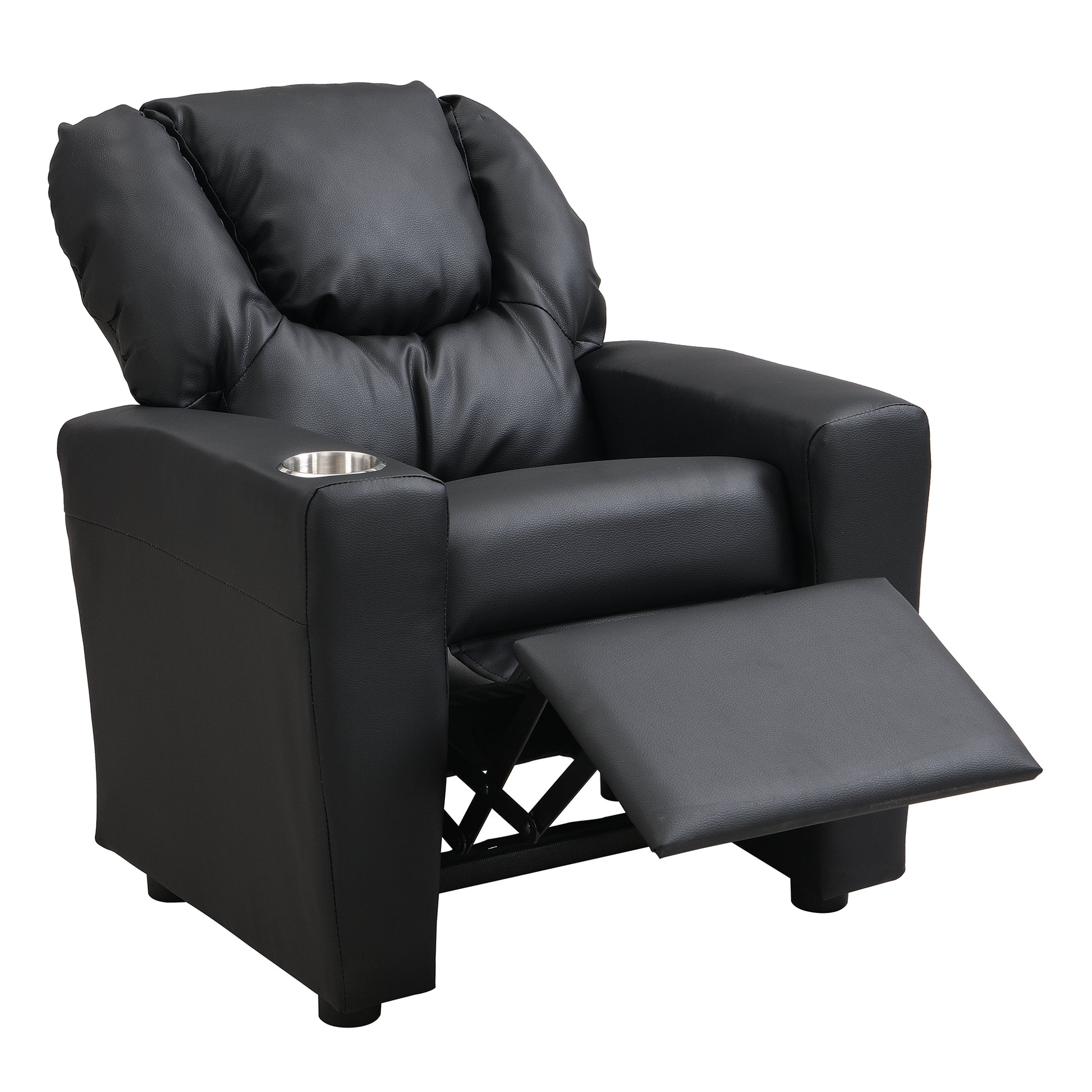 Kids Recliner Chair Black Pvc Black Pvc