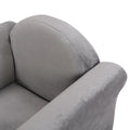 Kids Chair, Kids Upholstered Couch With Ottoman Dark Gray Velvet