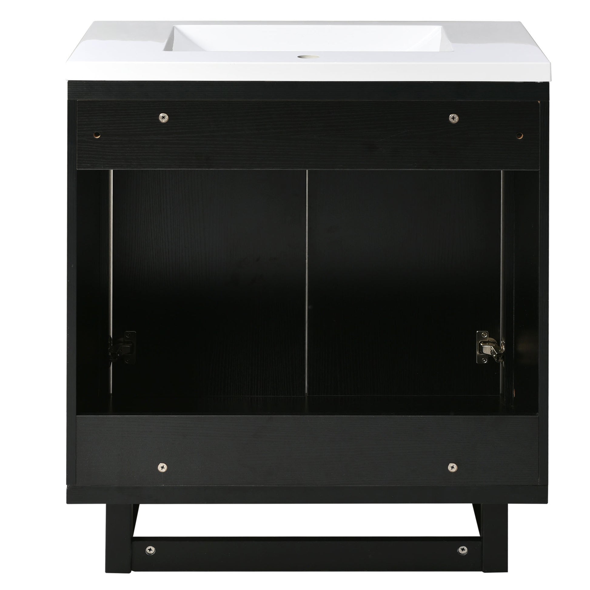 30" Bathroom Vanity Set With Sink, Combo Cabinet, Bathroom Storage Cabinet, Solid Wood Frame Black Solid Wood Mdf