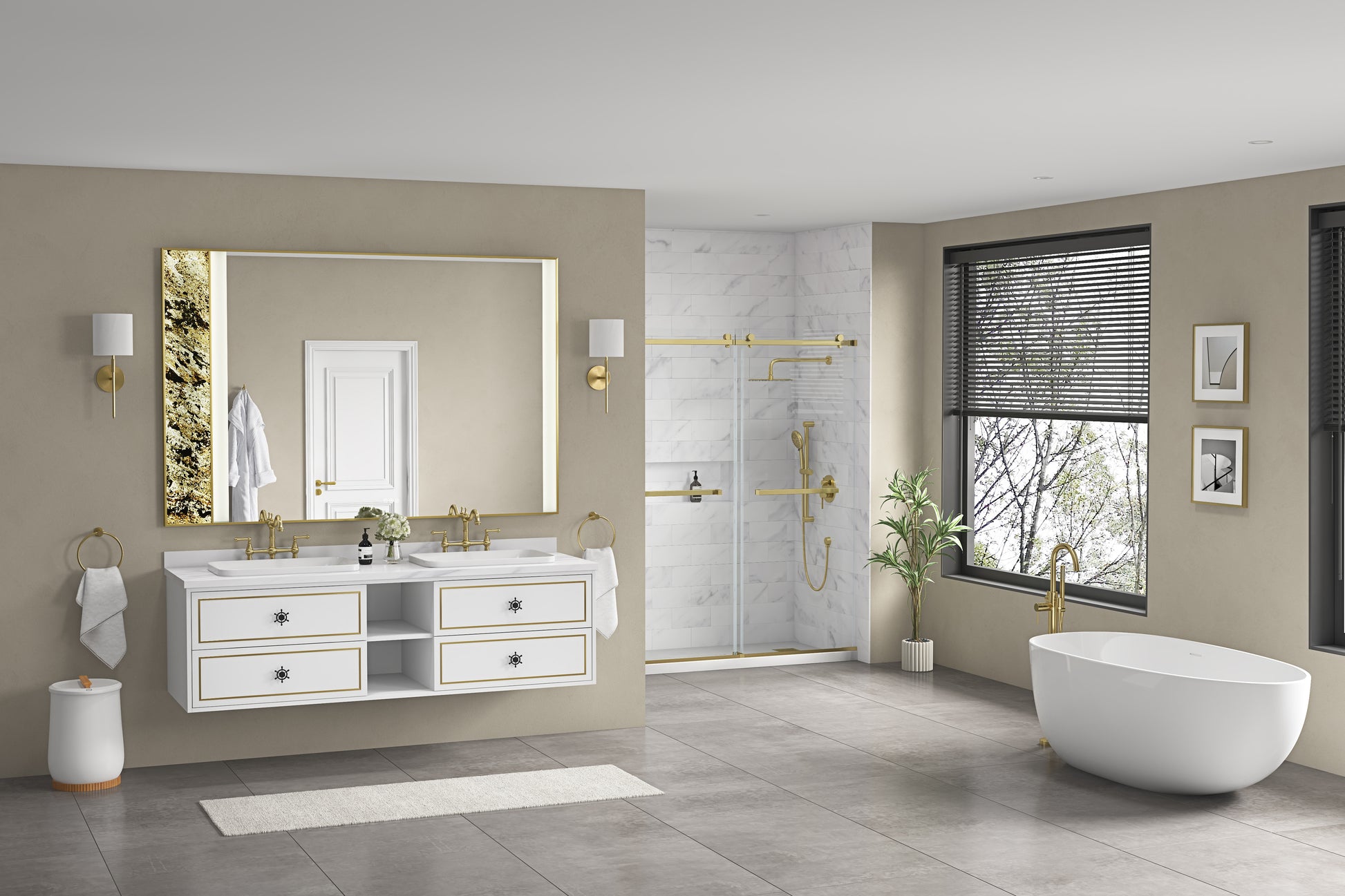 72X 48Inch Led Mirror Bathroom Vanity Mirror With Back Light, Wall Mount Anti Fog Memory Large Adjustable Vanity Mirrornatural Stone Decoration Decoration Follows Led Changes Gold Aluminium