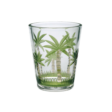 Palm Tree Design Acrylic Glasses Drinking Set Of 4 Dof 15Oz , Plastic Drinking Glasses, Bpa Free Cocktail Glasses, Drinkware Set, Plastic Water Tumblers Clear Acrylic