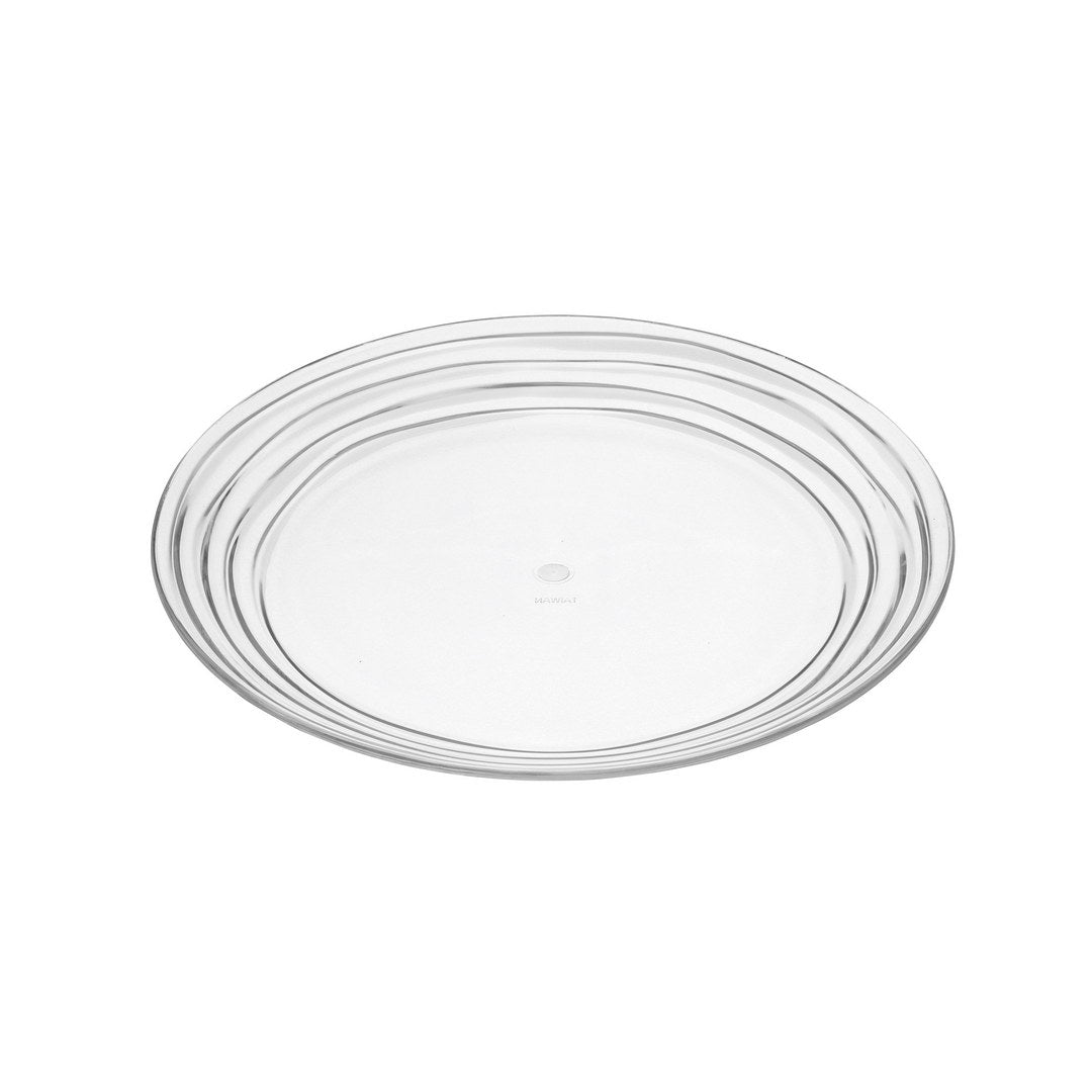 Designer Swirl 9" Plastic Dessert Plates Set Of 4, Crystal Clear Plastic Plates, Kitchen Plates For All Occasions Bpa Free Dishwasher Safe Clear Acrylic