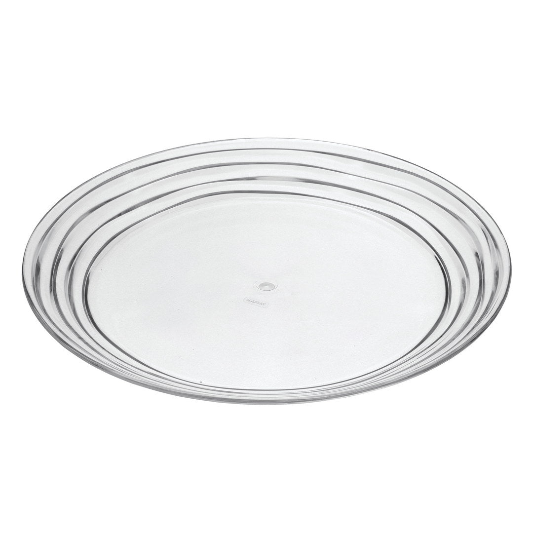 Designer Swirl 12" Acrylic Dinner Plates Set Of 4, Crystal Clear Plastic Plates Reusable, Unbreakable Kitchen Plates For All Occasions Bpa Free Dishwasher Safe Clear Acrylic