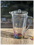 2.5 Quarts Water Pitcher With Lid, Rainbow Design Unbreakable Plastic Pitcher, Drink Pitcher, Juice Pitcher With Spout Bpa Free Clear Acrylic