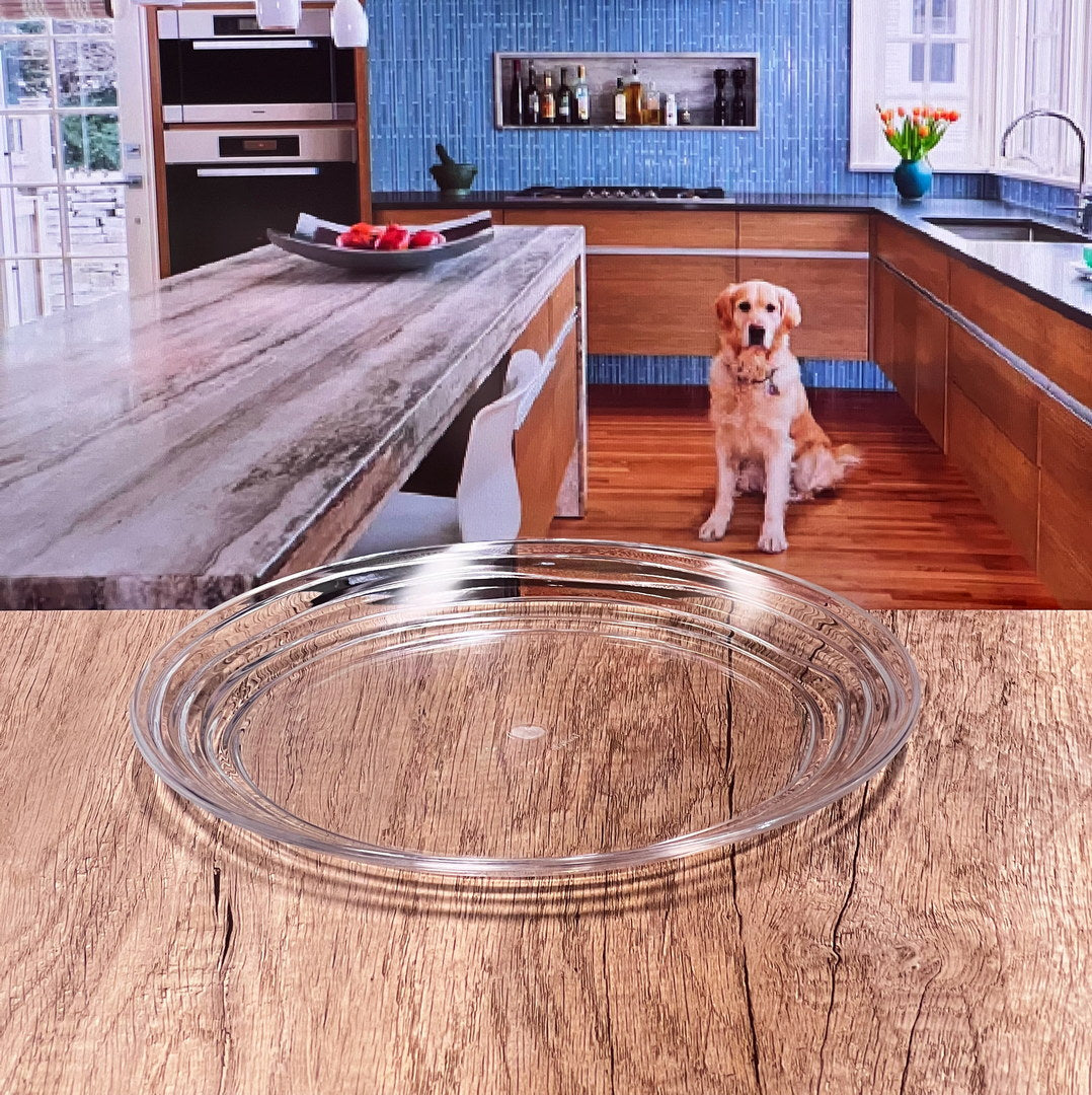 Designer Swirl 12" Acrylic Dinner Plates Set Of 4, Crystal Clear Plastic Plates Reusable, Unbreakable Kitchen Plates For All Occasions Bpa Free Dishwasher Safe Clear Acrylic