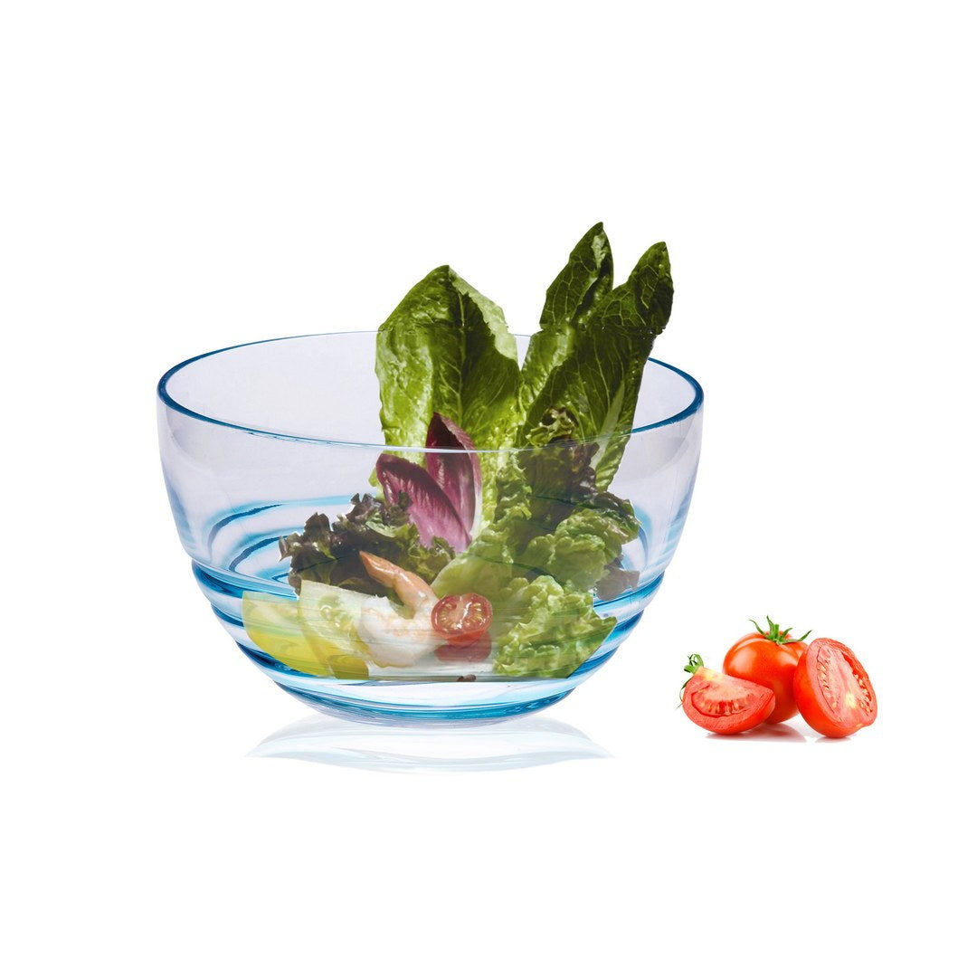Swirl Acrylic Serving Bowls, Unbreakable Small Plastic Bowls, Soup Bowls, Salad Bowls, Cereal Bowl For Snacks, Bpa Free Blue Acrylic
